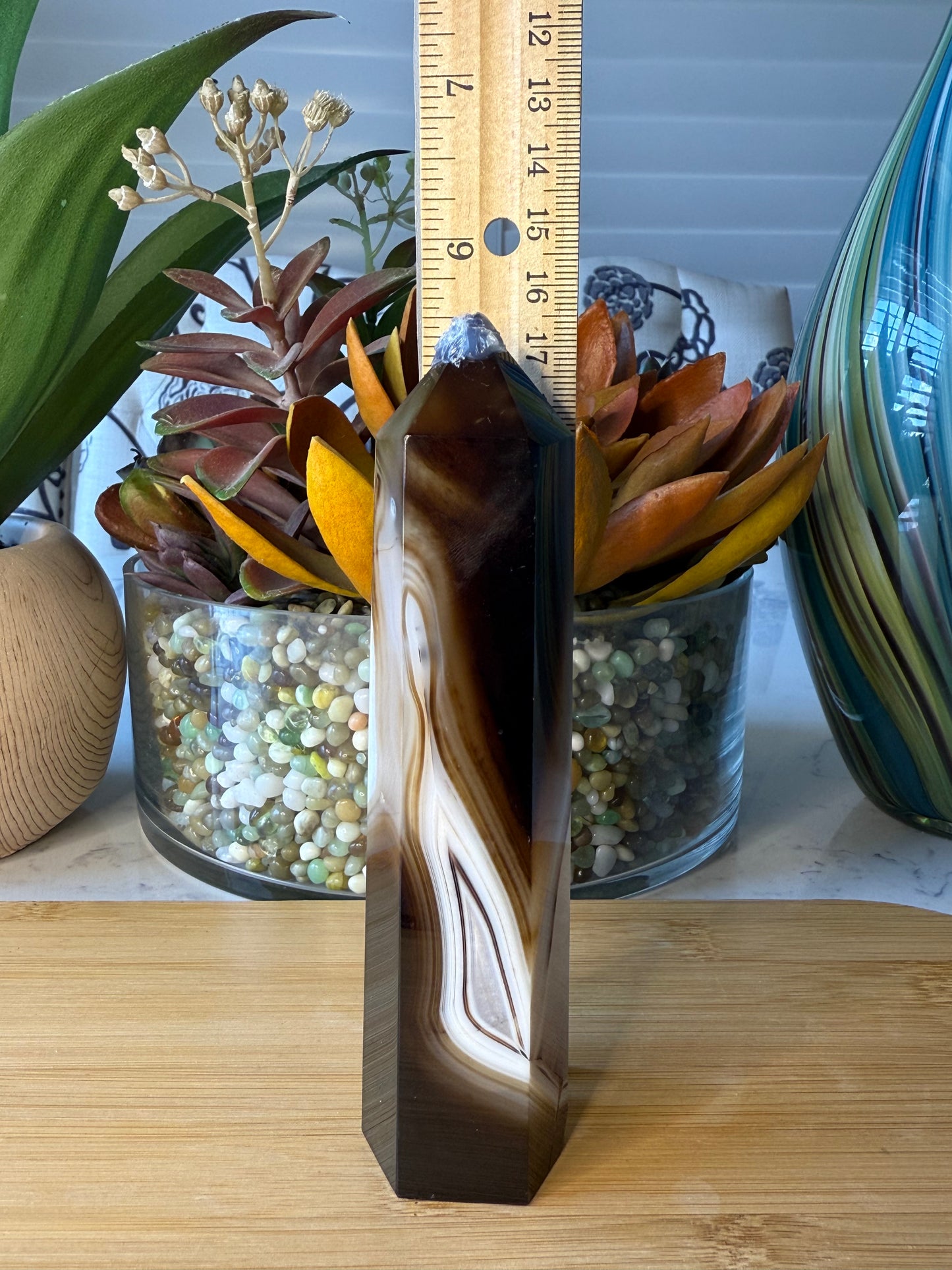 Agate Tower - Brown Banded Agate with Druzy