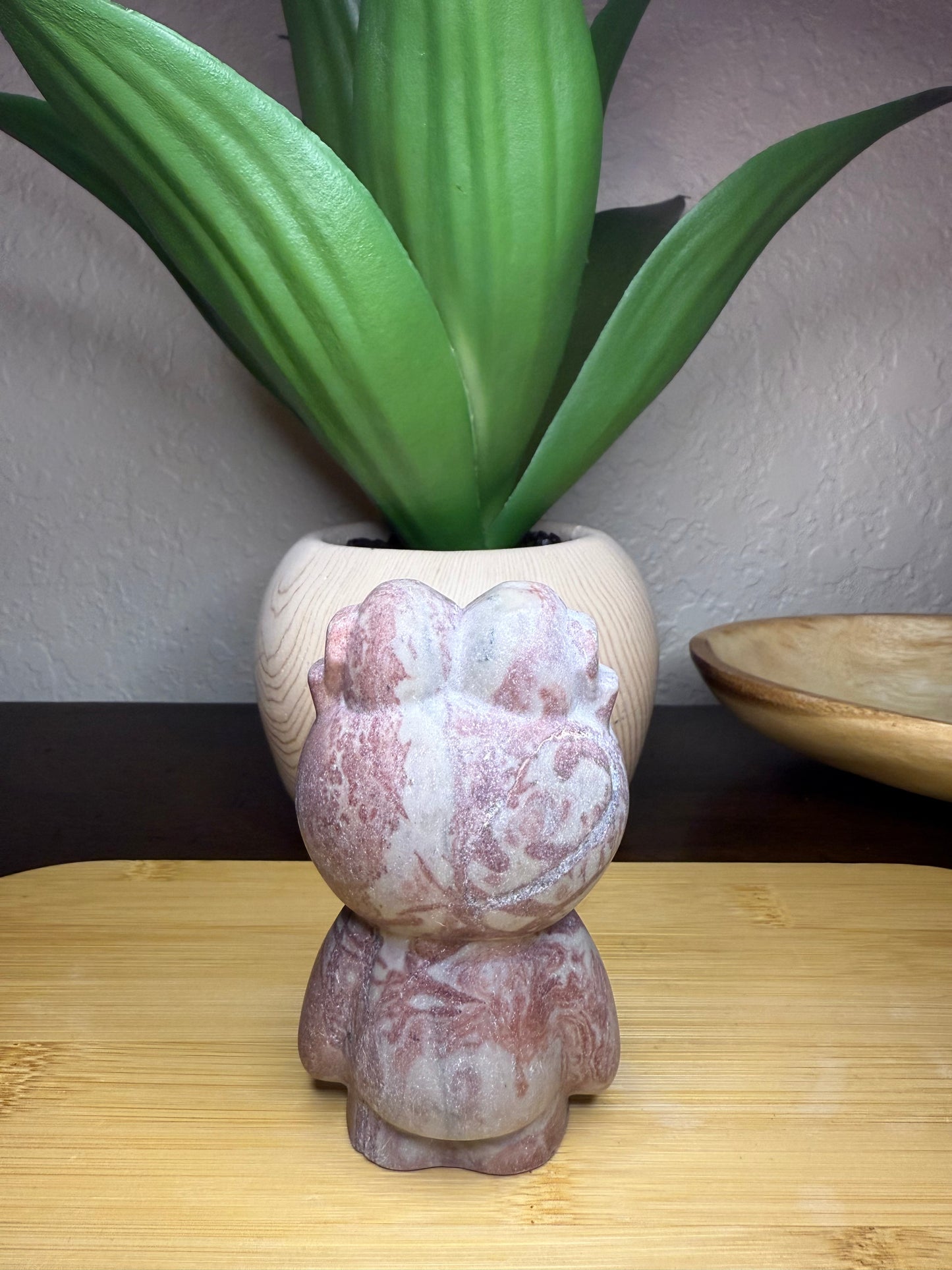 Rhodonite Labubu Carving 4”