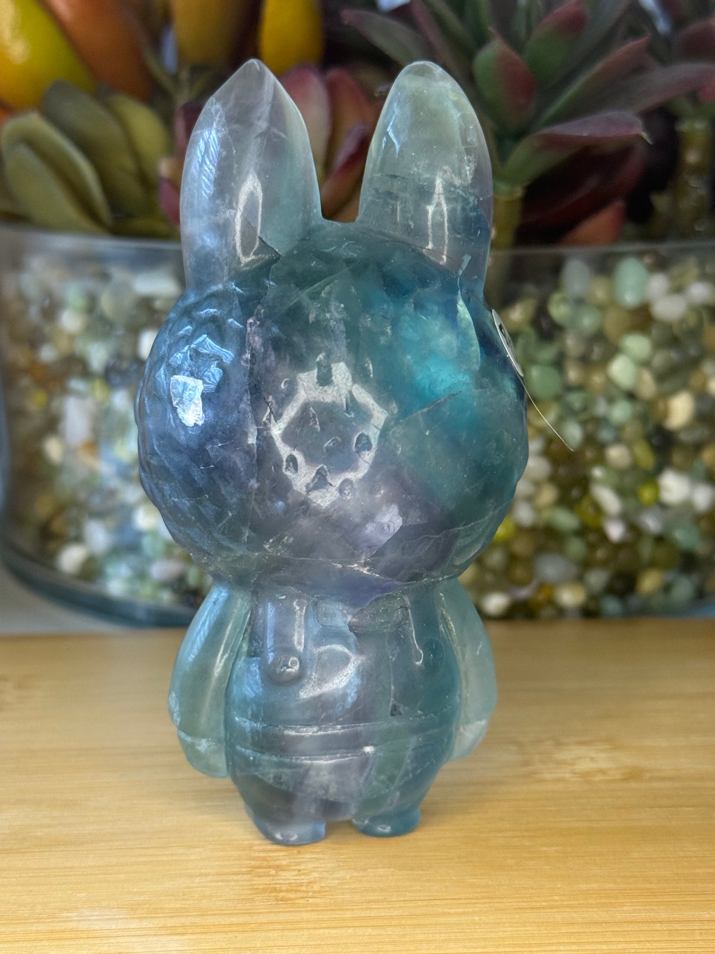 Fluorite Crystal Labubu Carving