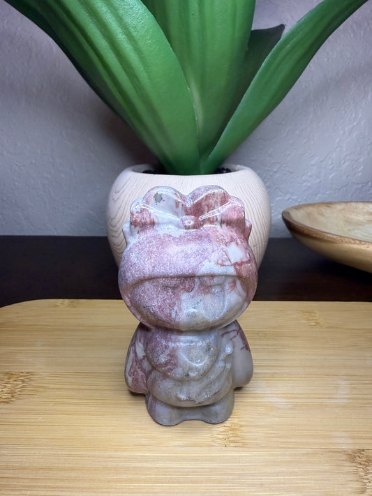Rhodonite Labubu Carving 4”
