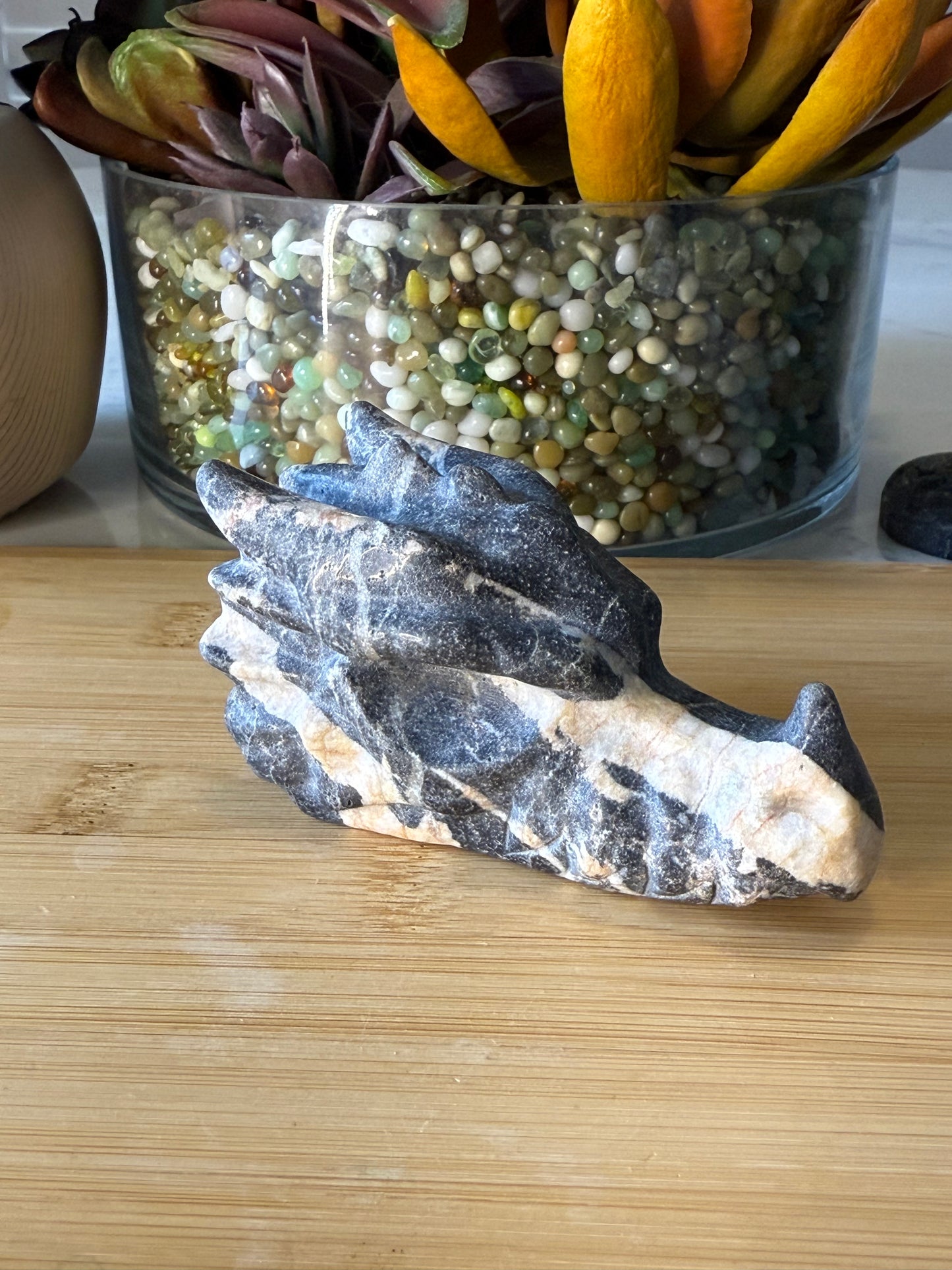 Zebra Marble Dragon Head